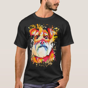Schnauzer Dog Water Colour Art Design T-Shirt