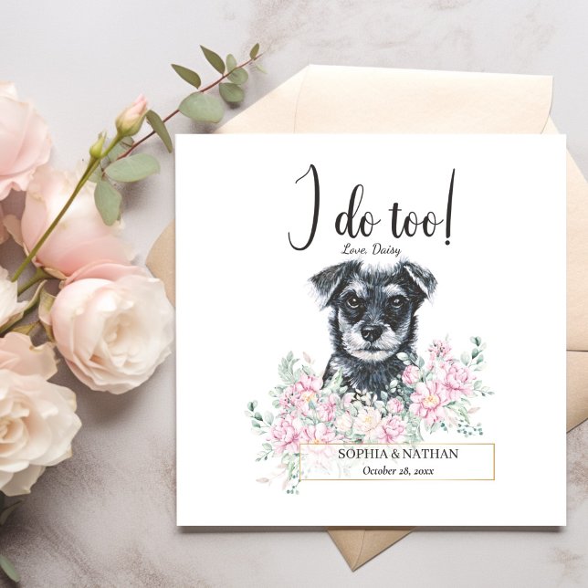 Schnauzer Dog Wedding Cocktail Napkins (Creator Uploaded)