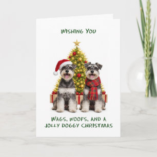 Schnauzer Dogs Christmas Holiday Card