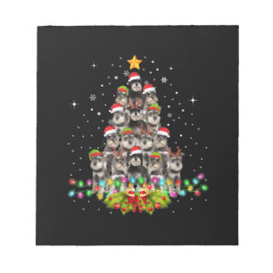 Schnauzer Dogs Tree Christmas Sweater Xmas Pet Notepad