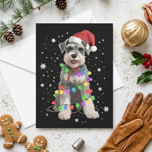 Schnauzer Dogs Tree Christmas Xmas Pet Animal Dog  Holiday Card