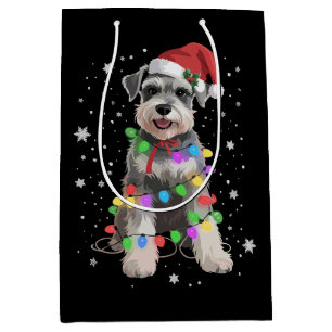 Schnauzer Dogs Tree Christmas Xmas Pet Animal Dog  Medium Gift Bag