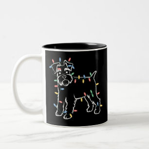 Schnauzer Dogs Tree Christmas Xmas Pet Animal Dog  Two-Tone Coffee Mug