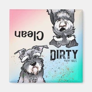 Schnauzer duo Clean Dirty Dishwasher Magnet