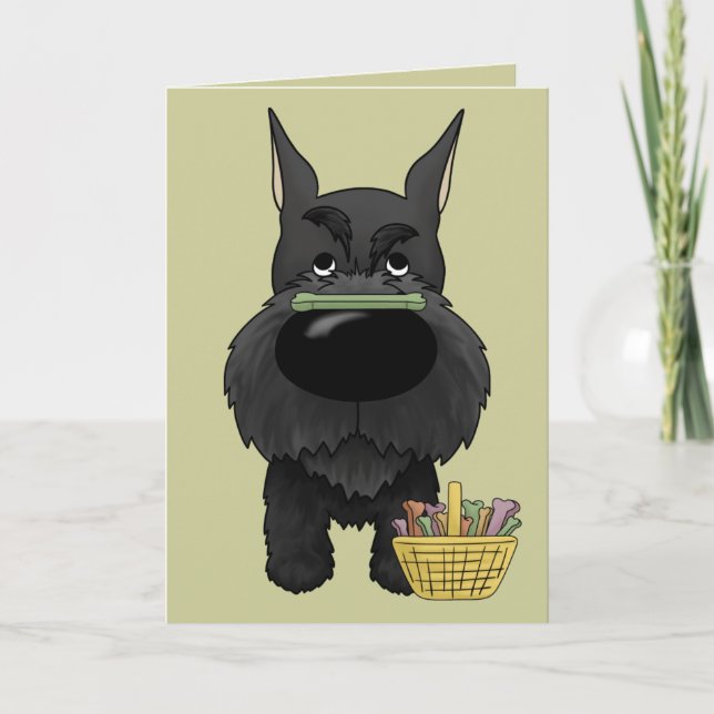 Schnauzer - Easter Bone Hunt, Anyone? Holiday Card (Front)