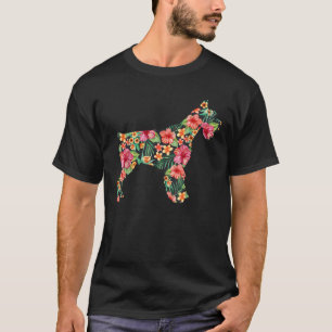 Schnauzer Flower Funny Dog Silhouette Floral Gifts T-Shirt