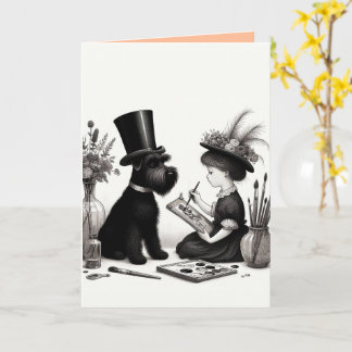 Schnauzer Folded Greeting Card
