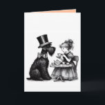 Schnauzer Folded Greeting Card<br><div class="desc">A lovely cup of tea with my schnauzer.</div>