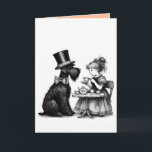 Schnauzer Folded Greeting Card<br><div class="desc">A lovely cup of tea with my schnauzer.</div>