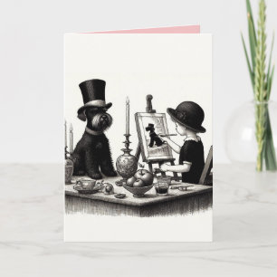 Schnauzer Folded Greeting Card