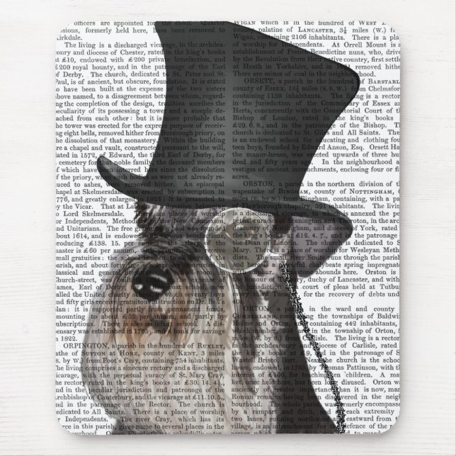 Schnauzer, Formal Hound and Hat Mouse Mat (Front)