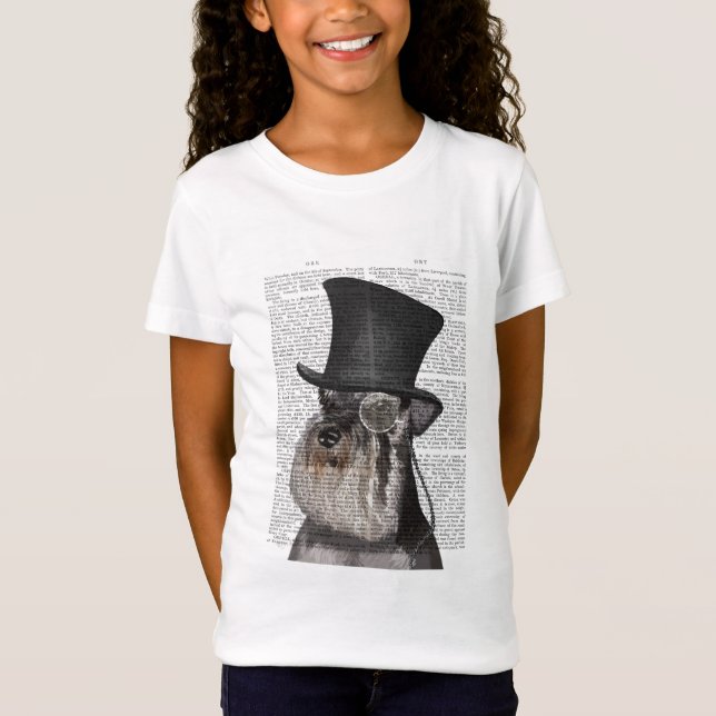 Schnauzer, Formal Hound and Hat T-Shirt (Front)