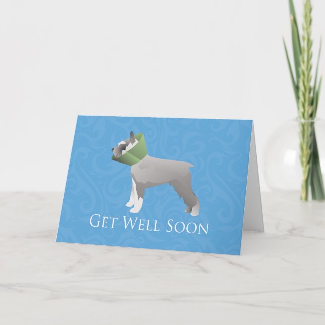 Schnauzer Get Well Soon Design Card (Front)