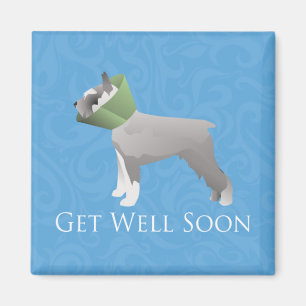 Schnauzer Get Well Soon Design Magnet