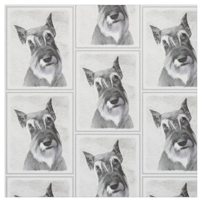 Schnauzer (Giant) - Cute Original Dog Art Fabric (Swatch)