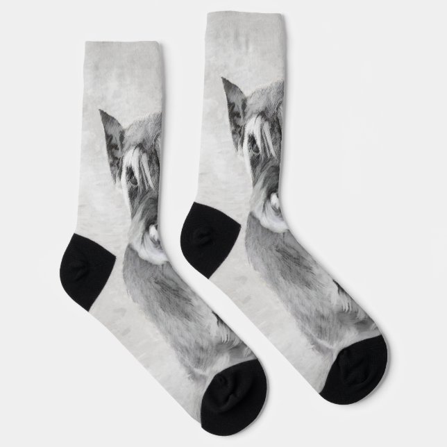 Schnauzer (Giant) - Cute Original Dog Art Socks (Right)