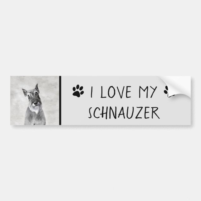 Schnauzer (Giant) Painting - Dog Art Bumper Sticker (Front)
