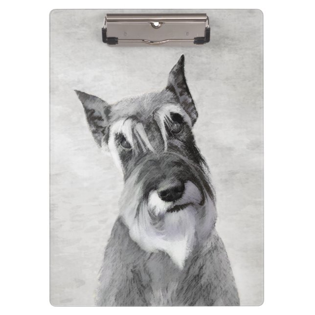 Schnauzer (Giant) Painting - Dog Art Clipboard (Front)