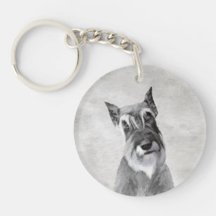Schnauzer (Giant) Painting - Dog Art Key Ring