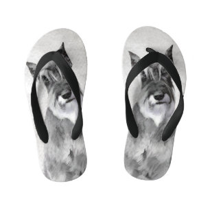Schnauzer (Giant) Painting - Dog Art Kid's Flip Flops