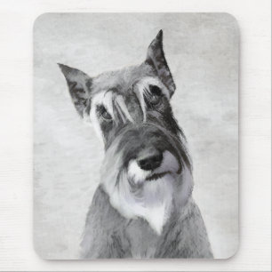 Schnauzer (Giant) Painting - Dog Art Mouse Mat