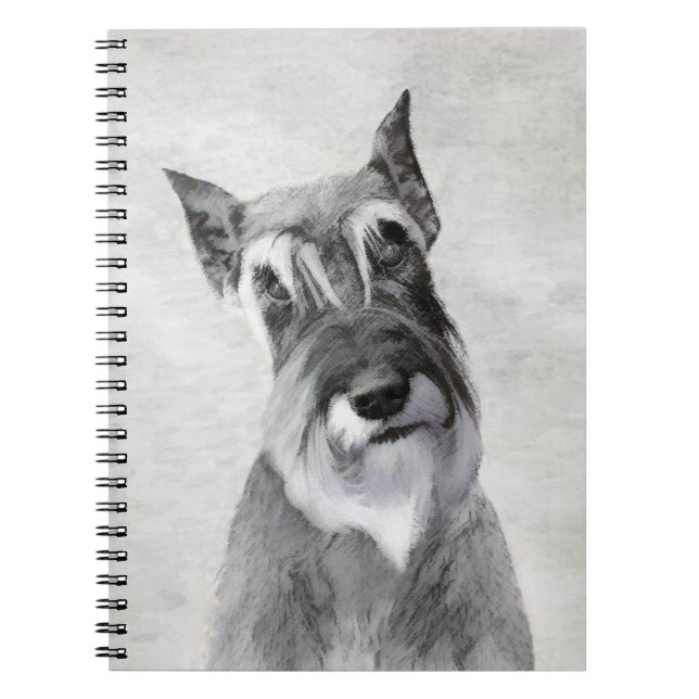 Schnauzer (Giant) Painting - Dog Art Notebook (Front)