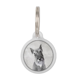 Schnauzer (Giant) Painting - Dog Art Pet Tag