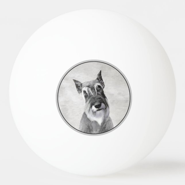 Schnauzer (Giant) Painting - Dog Art Ping Pong Ball (Front)