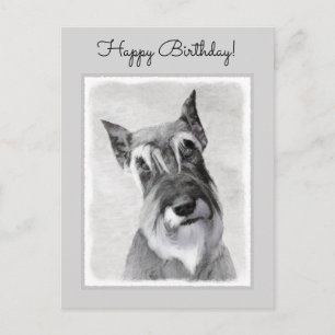 Schnauzer (Giant) Painting - Dog Art Postcard