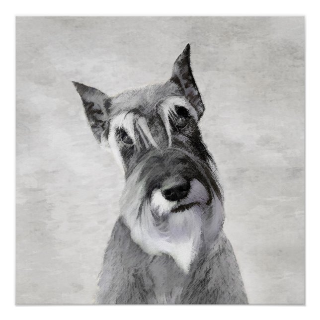 Schnauzer (Giant) Painting - Dog Art Poster (Front)