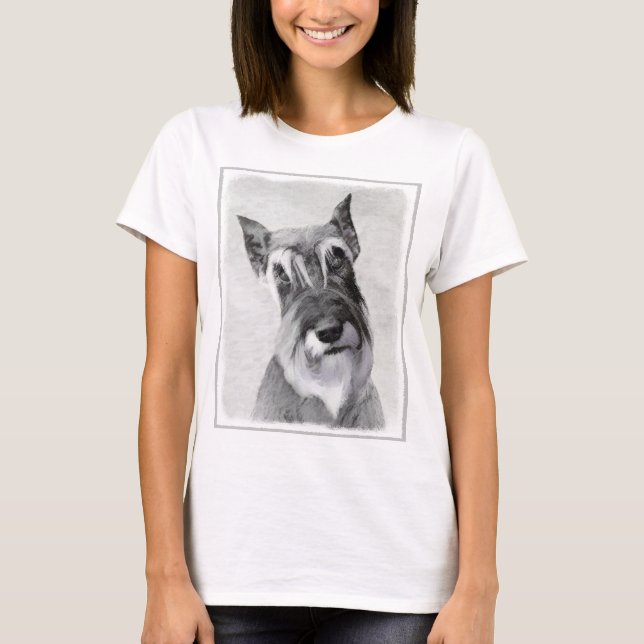 Schnauzer (Giant) Painting - Dog Art T-Shirt (Front)