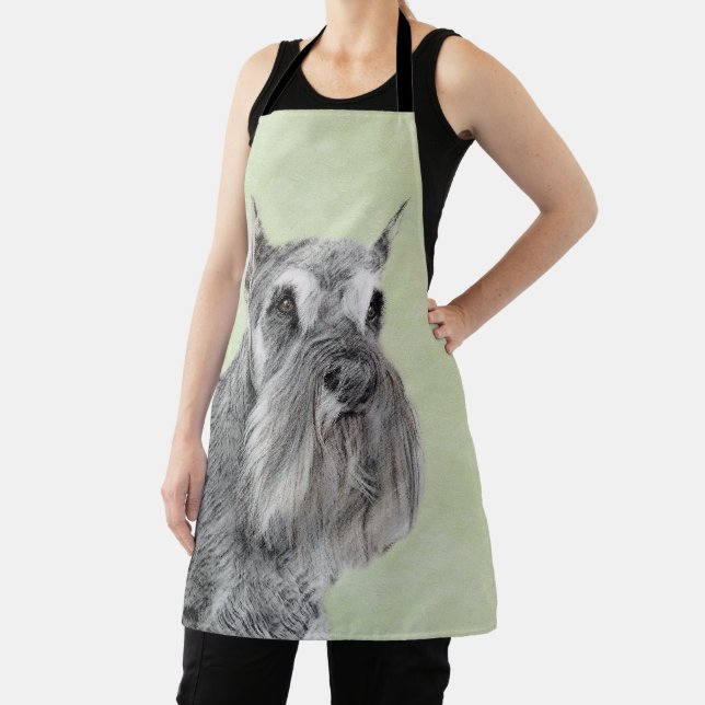 Schnauzer (Giant, Standard)  Painting - Dog Art Apron (Insitu)
