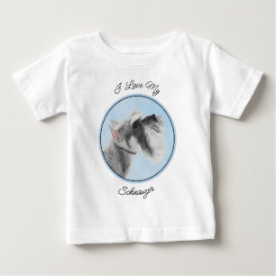 Schnauzer (Giant, Standard) Painting - Dog Art Baby T-Shirt