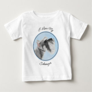 Schnauzer (Giant, Standard) Painting - Dog Art Baby T-Shirt