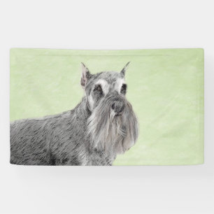 Schnauzer (Giant, Standard) Painting - Dog Art Banner