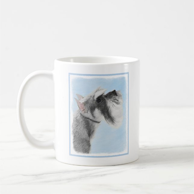 Schnauzer (Giant, Standard)  Painting - Dog Art Coffee Mug (Left)