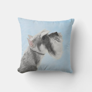 Schnauzer (Giant, Standard) Painting - Dog Art Cushion