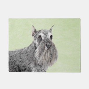 Schnauzer (Giant, Standard) Painting - Dog Art Doormat