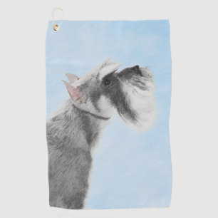 Schnauzer (Giant, Standard) Painting - Dog Art Golf Towel
