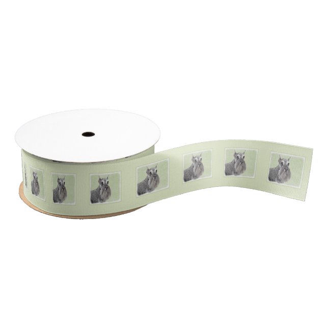Schnauzer (Giant, Standard) Painting - Dog Art Grosgrain Ribbon (Spool)