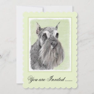 Schnauzer (Giant, Standard) Painting - Dog Art Invitation