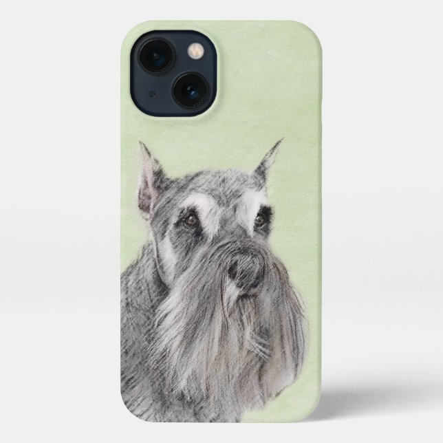 Schnauzer (Giant, Standard) Painting - Dog Art iPhone Case (Back)