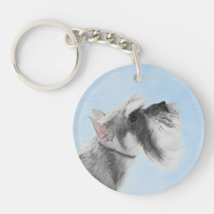 Schnauzer (Giant, Standard)  Painting - Dog Art Key Ring