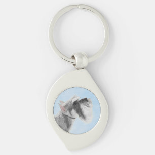 Schnauzer (Giant, Standard)  Painting - Dog Art Key Ring