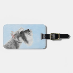 Schnauzer (Giant, Standard) Painting - Dog Art Luggage Tag