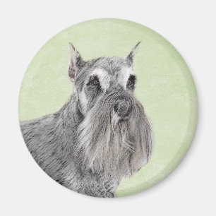 Schnauzer (Giant, Standard) Painting - Dog Art Magnet