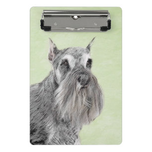 Schnauzer (Giant, Standard) Painting - Dog Art Mini Clipboard