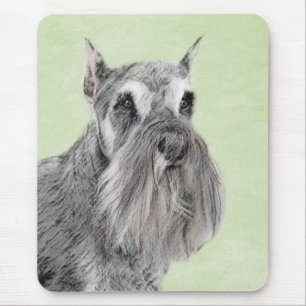 Schnauzer (Giant, Standard) Painting - Dog Art Mouse Mat
