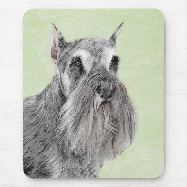 Schnauzer (Giant, Standard) Painting - Dog Art Mouse Mat (Front)