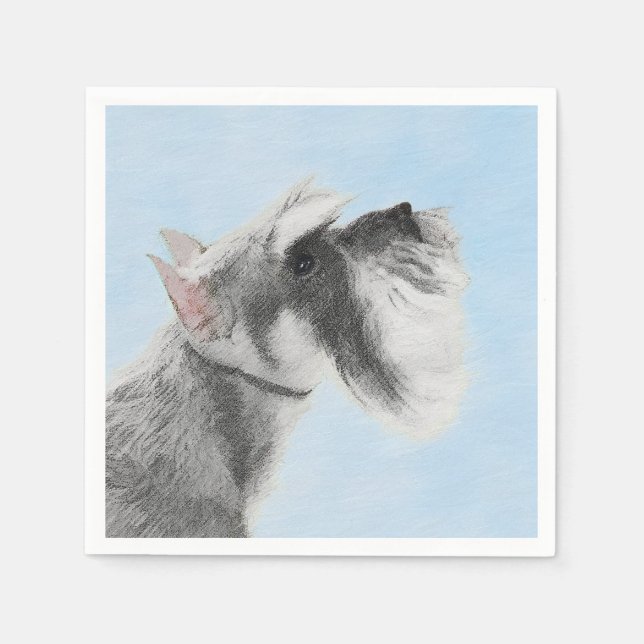 Schnauzer (Giant, Standard) Painting - Dog Art Napkin (Front)